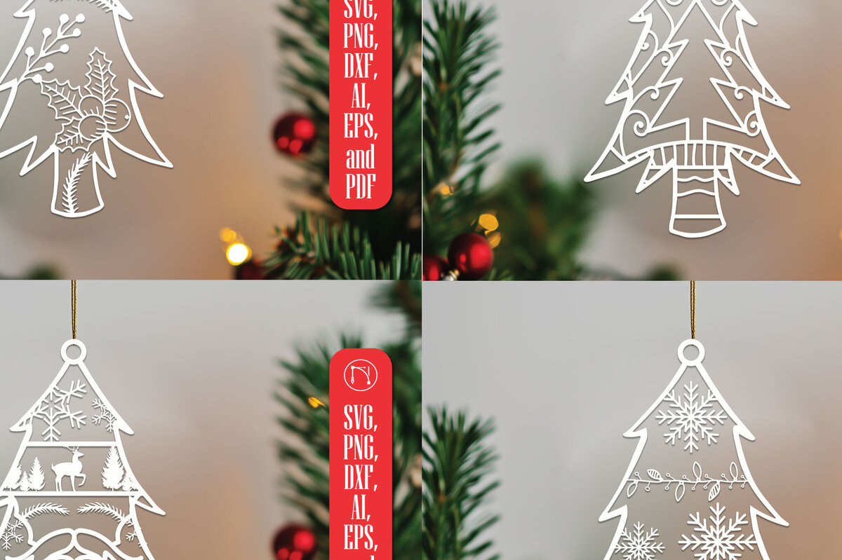 Σετ των 3 Intra απο ξύλο plywood 3mm-4mm πάχος Χριστουγεννιάτικο Διακοσμητικό Δέντρο Δίασταση 4x4 cm INTRAFABR-107404997