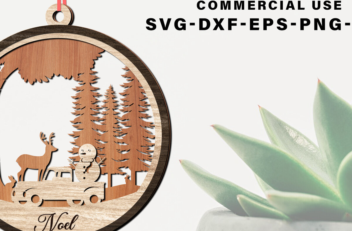 Σετ των 3 Intra απο ξύλο plywood 3mm-4mm πάχος Χριστουγεννιάτικο στένσιλ σκάλισμα με λέιζερ Δίασταση 8x8 cm INTRAFABR-80557627