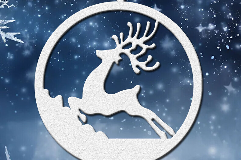 Intra απο ξύλο plywood 3mm-4mm πάχος Χριστουγεννιάτικο σημάδι κύκλου ελαφιού Δίασταση 20x30 cm INTRAFABR-86061463