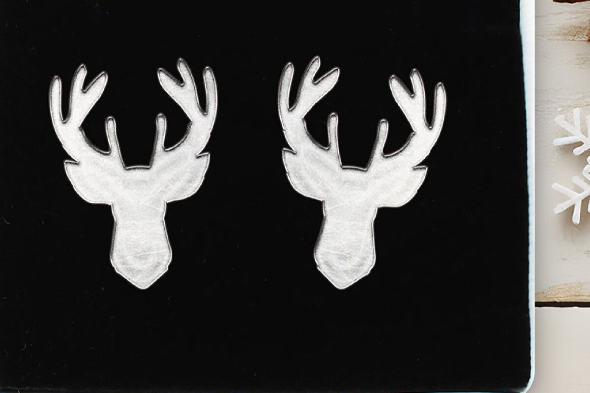 Σετ των 3 Intra απο ξύλο plywood 3mm-4mm πάχος Χριστουγεννιάτικα σκουλαρίκια κομμένα με λέιζερ κεφάλι ελαφιού. Δίασταση 4x4 cm INTRAFABR-111316803