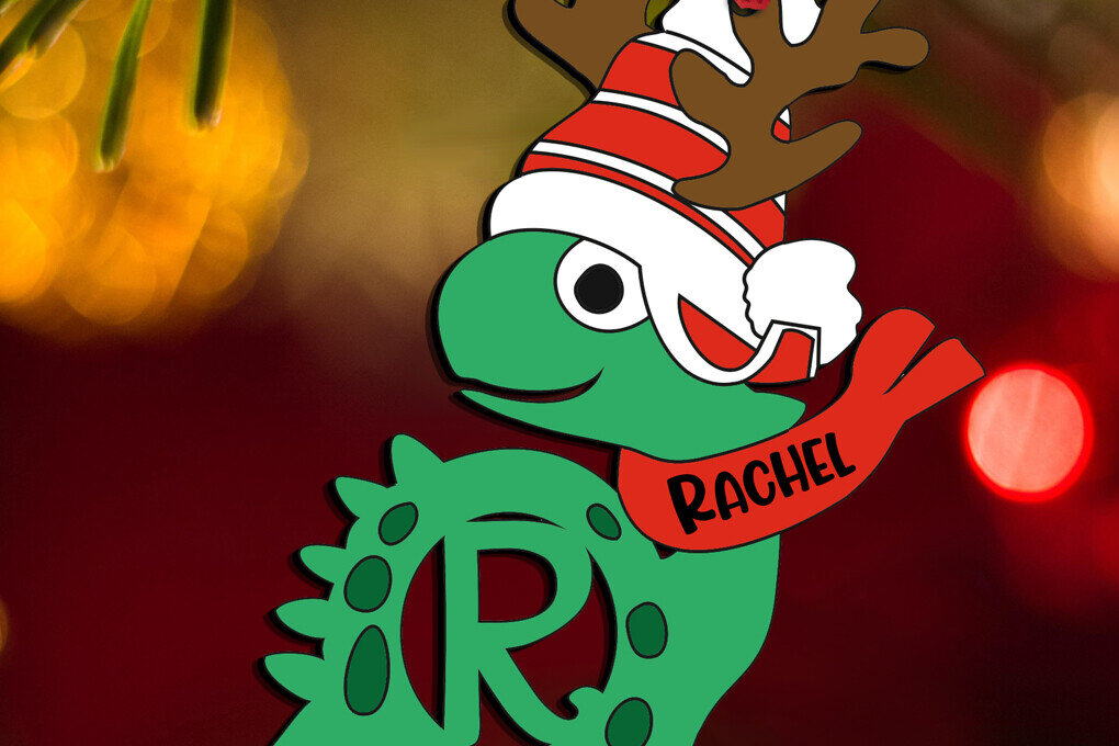 Σετ των 3 Intra απο ξύλο plywood 3mm-4mm πάχος Χριστουγεννιάτικο δώρο Χριστουγέννων Dino R Letter Δίασταση 8x8 cm INTRAFABR-111687154