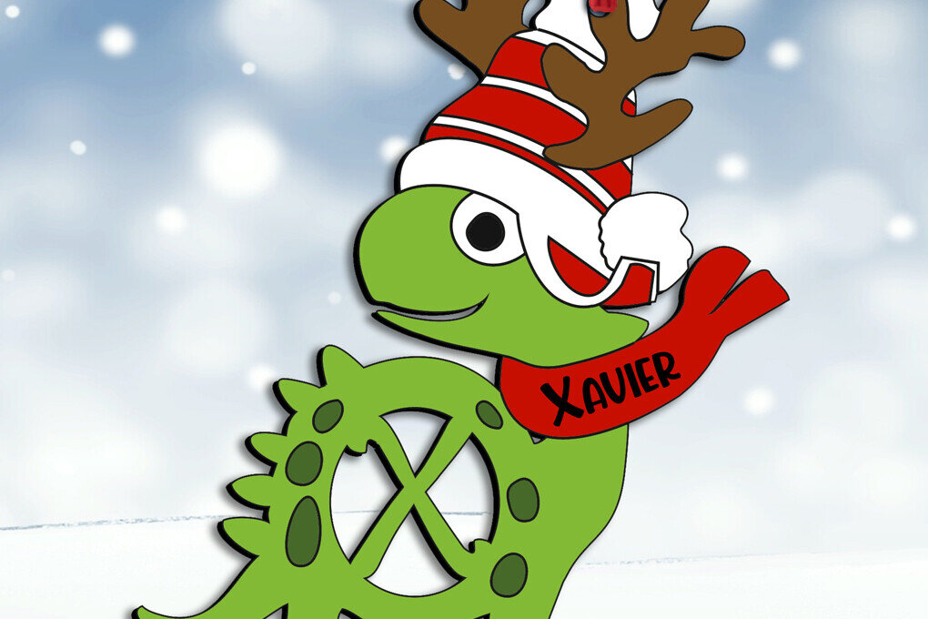 Σετ των 3 Intra απο ξύλο plywood 3mm-4mm πάχος Χριστουγεννιάτικο δώρο Χριστουγέννων Dino X Letter Δίασταση 8x8 cm INTRAFABR-111730254