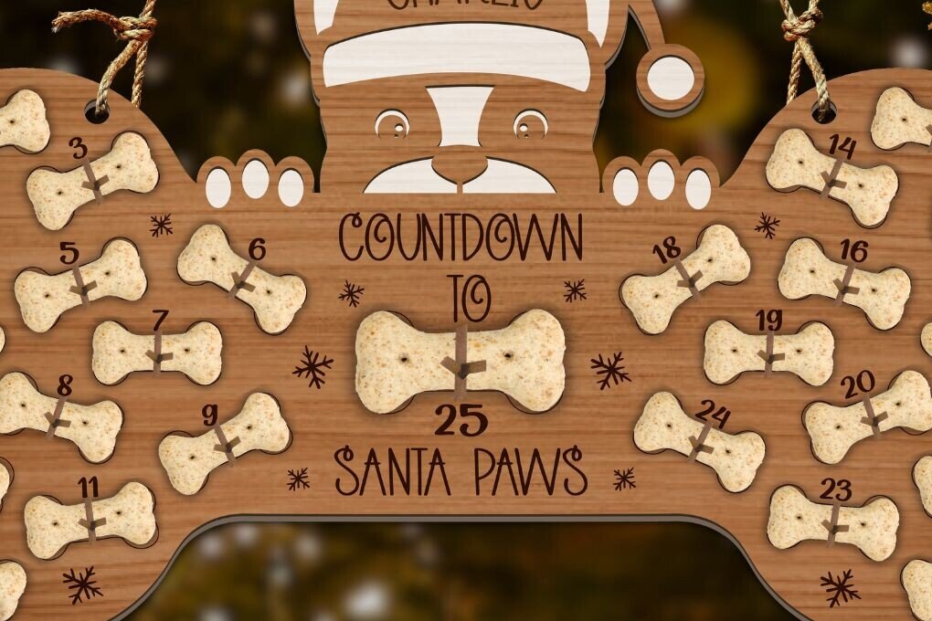 Intra απο ξύλο plywood 3mm-4mm πάχος Ημερολόγιο αντίστροφης μέτρησης για τα Χριστούγεννα Δίασταση 15x15 cm INTRAFABR-105128941