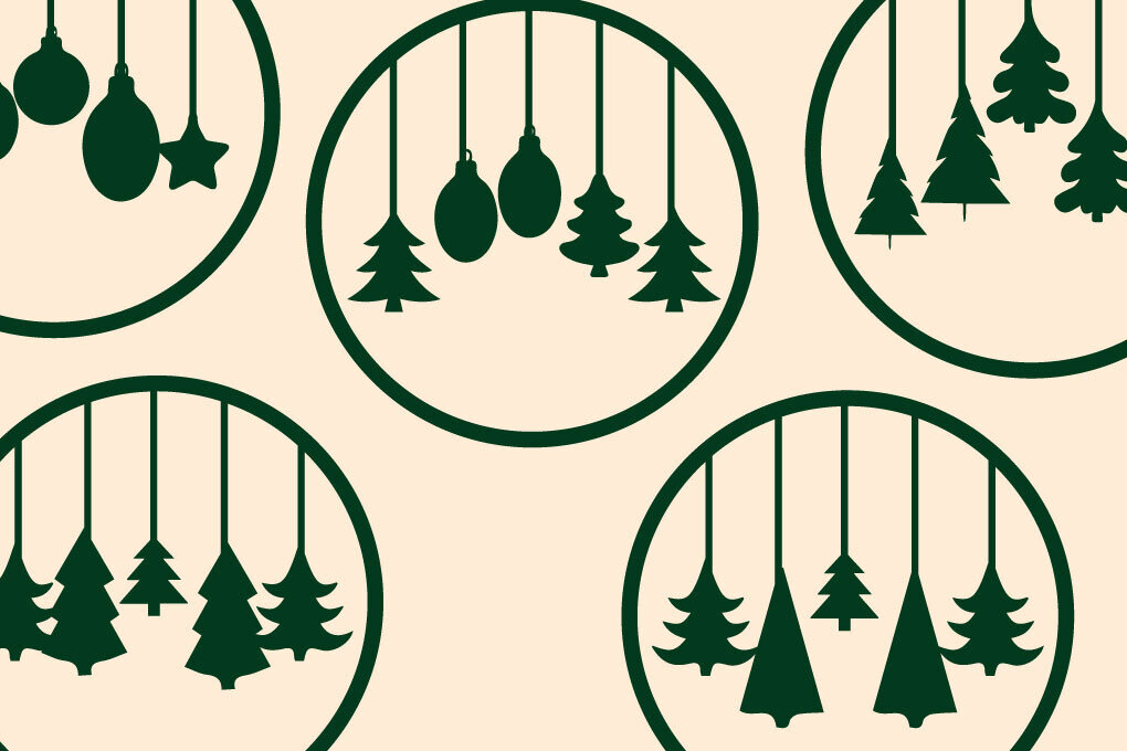 Σετ των 2 Intra απο ξύλο plywood 3mm-4mm πάχος Χριστουγεννιάτικη δέσμη μπάλας πόρτας Δίασταση 15x15 cm INTRAFABR-80529485