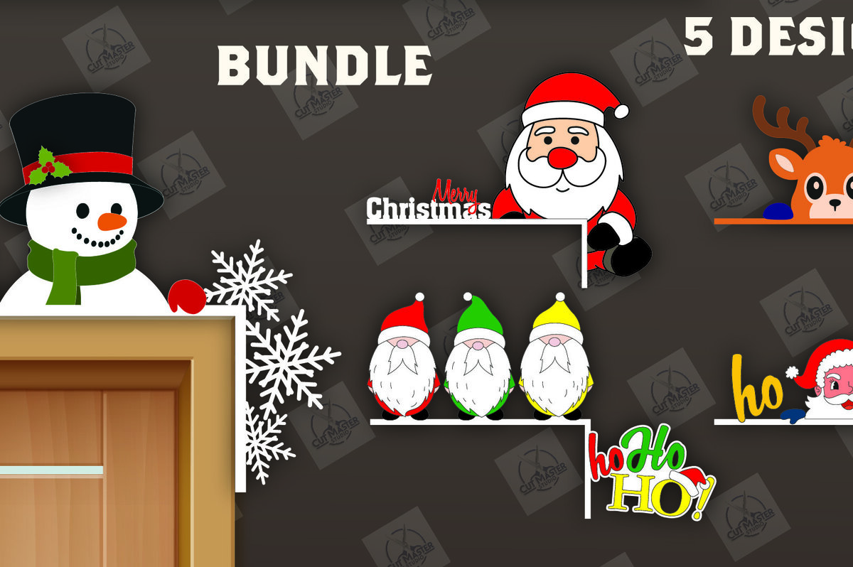 Σετ των 2 Intra απο ξύλο plywood 3mm-4mm πάχος Χριστουγεννιάτικη γωνιακή δέσμη πόρτας Δίασταση 15x15 cm INTRAFABR-110695862