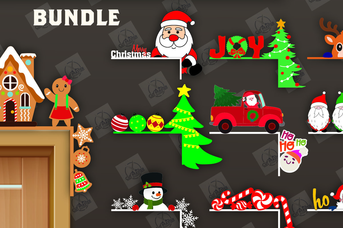 Σετ των 2 Intra απο ξύλο plywood 3mm-4mm πάχος Χριστουγεννιάτικη γωνιακή δέσμη πόρτας Δίασταση 15x15 cm INTRAFABR-110696133