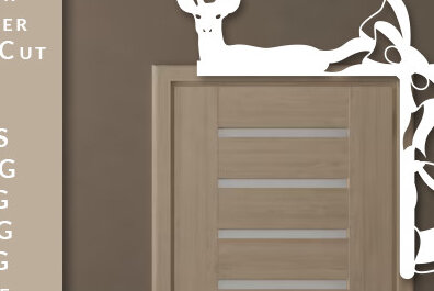 Σετ των 2 Intra απο ξύλο plywood 3mm-4mm πάχος Χριστουγεννιάτικη γωνιακή πόρτα με λέιζερ Δίασταση 15x15 cm INTRAFABR-71603603