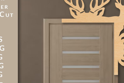 Σετ των 2 Intra απο ξύλο plywood 3mm-4mm πάχος Χριστουγεννιάτικη γωνιακή πόρτα με λέιζερ Δίασταση 15x15 cm INTRAFABR-71603611