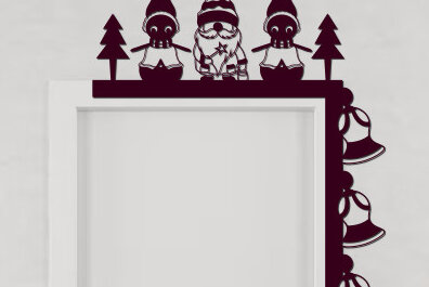 Σετ των 2 Intra απο ξύλο plywood 3mm-4mm πάχος Χριστουγεννιάτικη γωνιακή πόρτα με λέιζερ Δίασταση 15x15 cm INTRAFABR-76601867