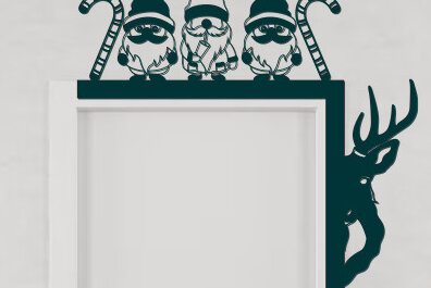 Σετ των 2 Intra απο ξύλο plywood 3mm-4mm πάχος Χριστουγεννιάτικη γωνιακή πόρτα με λέιζερ Δίασταση 15x15 cm INTRAFABR-76601883