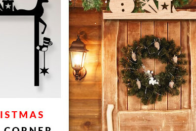 Σετ των 2 Intra απο ξύλο plywood 3mm-4mm πάχος Χριστουγεννιάτικη γωνιακή πόρτα με λέιζερ Δίασταση 15x15 cm INTRAFABR-83851609