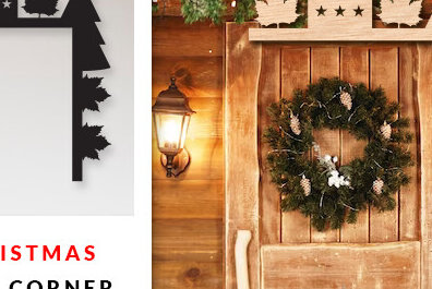 Σετ των 2 Intra απο ξύλο plywood 3mm-4mm πάχος Χριστουγεννιάτικη γωνιακή πόρτα με λέιζερ Δίασταση 15x15 cm INTRAFABR-83851629