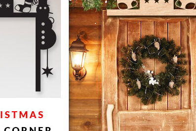 Σετ των 2 Intra απο ξύλο plywood 3mm-4mm πάχος Χριστουγεννιάτικη γωνιακή πόρτα με λέιζερ Δίασταση 15x15 cm INTRAFABR-83851652