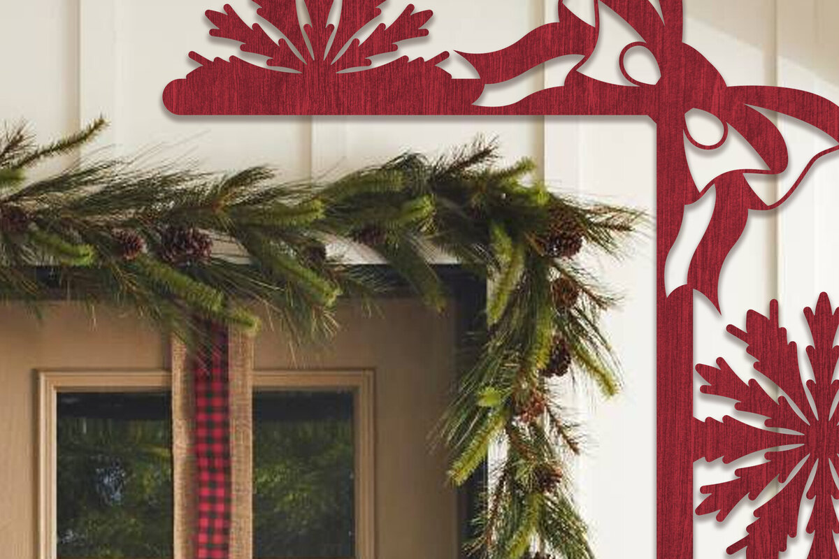 Intra απο ξύλο plywood 3mm-4mm πάχος Χριστουγεννιάτικη γωνιακή πόρτα με λέιζερ Δίασταση 15x15 cm INTRAFABR-102185066