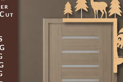 Σετ των 2 Intra απο ξύλο plywood 3mm-4mm πάχος Χριστουγεννιάτικη γωνιακή πόρτα με λέιζερ Δίασταση 15x15 cm INTRAFABR-71603580