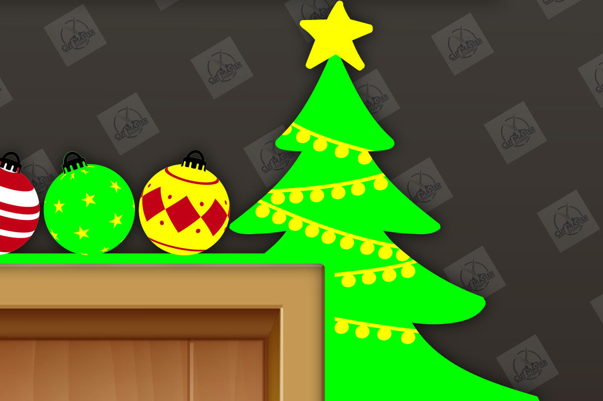 Σετ των 3 Intra απο ξύλο plywood 3mm-4mm πάχος Χριστουγεννιάτικη γωνιακή πόρτα με λέιζερ Δίασταση 15x15 cm INTRAFABR-110695930