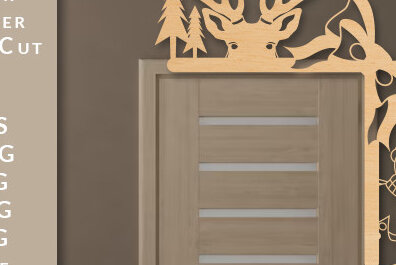 Σετ των 2 Intra απο ξύλο plywood 3mm-4mm πάχος Χριστουγεννιάτικη γωνιακή πόρτα με λέιζερ Δίασταση 15x15 cm INTRAFABR-71603593