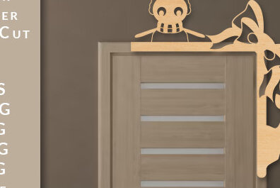 Σετ των 2 Intra απο ξύλο plywood 3mm-4mm πάχος Χριστουγεννιάτικη γωνιακή πόρτα με λέιζερ Δίασταση 15x15 cm INTRAFABR-71603598