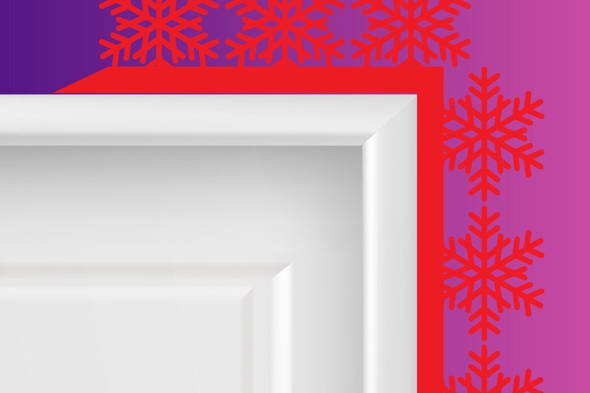 Σετ των 2 Intra απο ξύλο plywood 3mm-4mm πάχος Πρότυπο γωνιακής πόρτας Χριστουγέννων Δίασταση 15x15 cm INTRAFABR-32954551