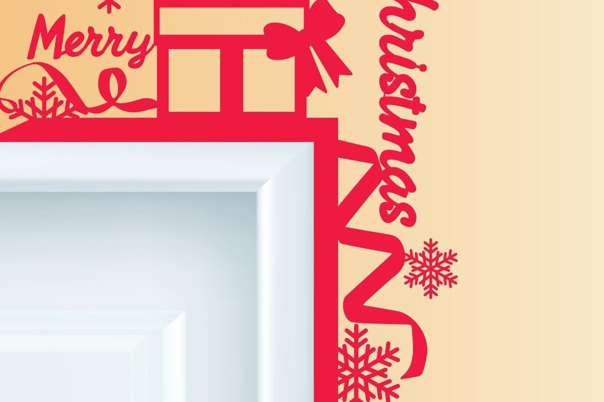 Σετ των 2 Intra απο ξύλο plywood 3mm-4mm πάχος Πρότυπο γωνιακής πόρτας Χριστουγέννων Δίασταση 15x15 cm INTRAFABR-32952516