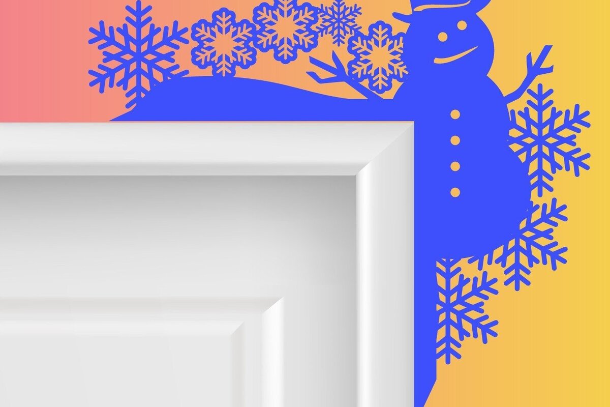 Σετ των 2 Intra απο ξύλο plywood 3mm-4mm πάχος Πρότυπο γωνιακής πόρτας Χριστουγέννων Δίασταση 15x15 cm INTRAFABR-32952851