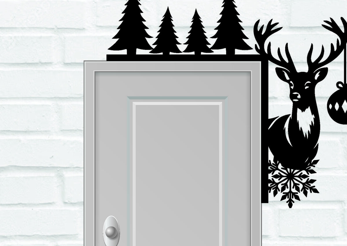 Σετ των 3 Intra απο ξύλο plywood 3mm-4mm πάχος Χριστουγεννιάτικη Πόρτα Γωνιακή Μεταλλική Δίασταση 15x15 cm INTRAFABR-111592415