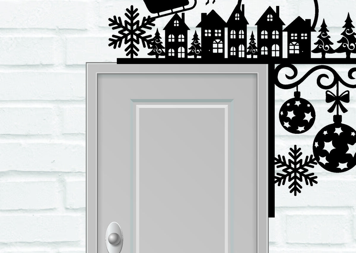 Σετ των 3 Intra απο ξύλο plywood 3mm-4mm πάχος Χριστουγεννιάτικη Πόρτα Γωνιακή Μεταλλική Δίασταση 15x15 cm INTRAFABR-111592428