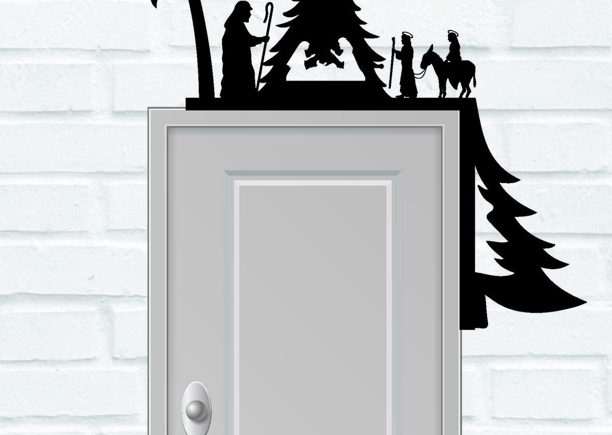 Σετ των 2 Intra απο ξύλο plywood 3mm-4mm πάχος Χριστουγεννιάτικη Πόρτα Γωνιακή Μεταλλική Δίασταση 15x15 cm INTRAFABR-111592462