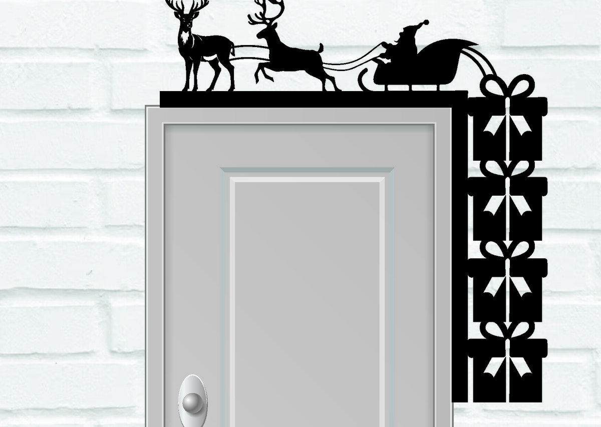 Σετ των 2 Intra απο ξύλο plywood 3mm-4mm πάχος Χριστουγεννιάτικη Πόρτα Γωνιακή Μεταλλική Δίασταση 15x15 cm INTRAFABR-111592487