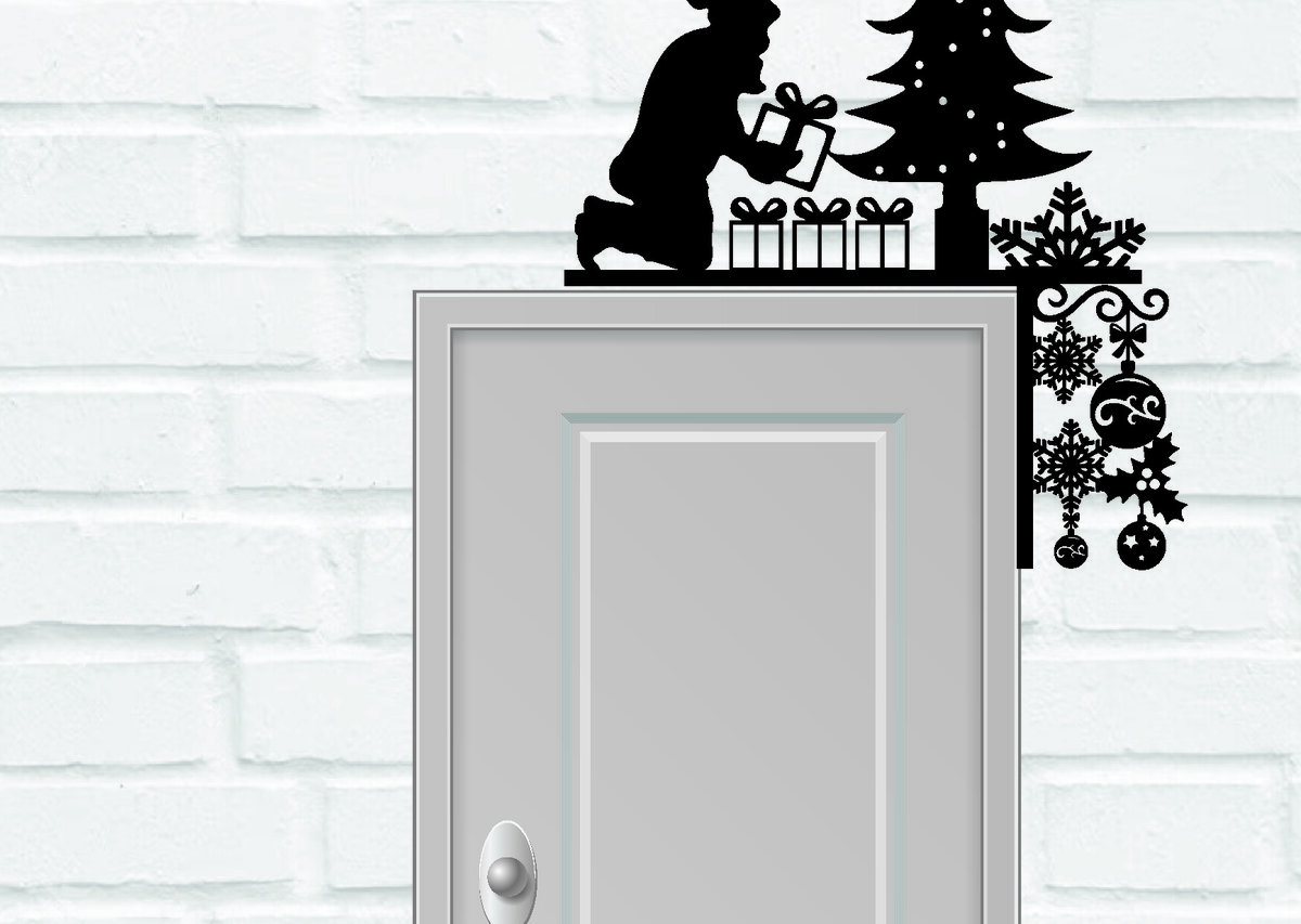 Σετ των 2 Intra απο ξύλο plywood 3mm-4mm πάχος Χριστουγεννιάτικες γωνιακές μεταλλικές επιγραφές Δίασταση 15x15 cm INTRAFABR-111672574