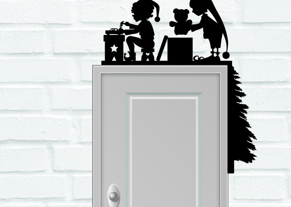 Σετ των 2 Intra απο ξύλο plywood 3mm-4mm πάχος Χριστουγεννιάτικες γωνιακές μεταλλικές επιγραφές Δίασταση 15x15 cm INTRAFABR-111672591