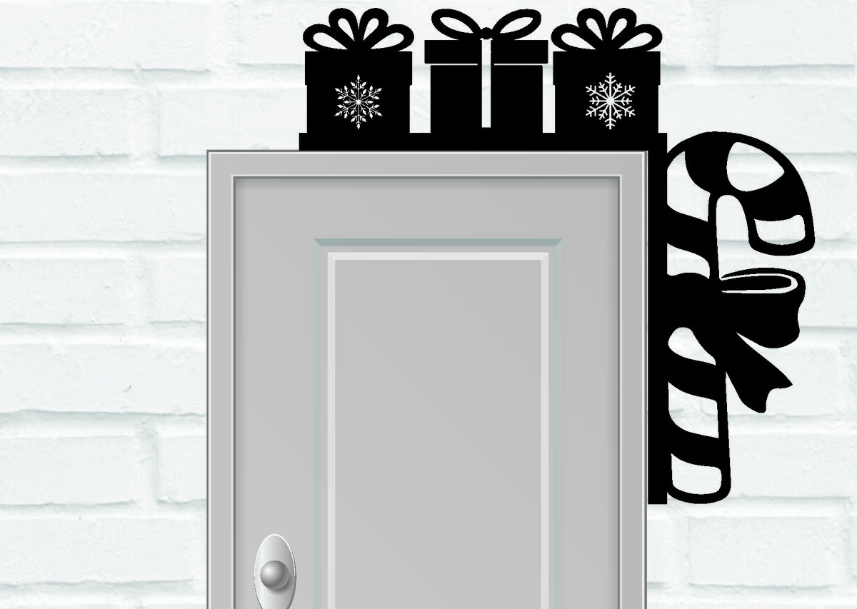 Σετ των 2 Intra απο ξύλο plywood 3mm-4mm πάχος Χριστουγεννιάτικη Πόρτα Γωνιακή Μεταλλική Τραγουδήστε Δίασταση 15x15 cm INTRAFABR-111592746