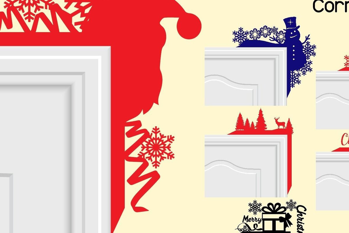 Intra απο ξύλο plywood 3mm-4mm πάχος Χριστουγεννιάτικες γωνίες πόρτας 7 Δίασταση 15x15 cm INTRAFABR-32964336