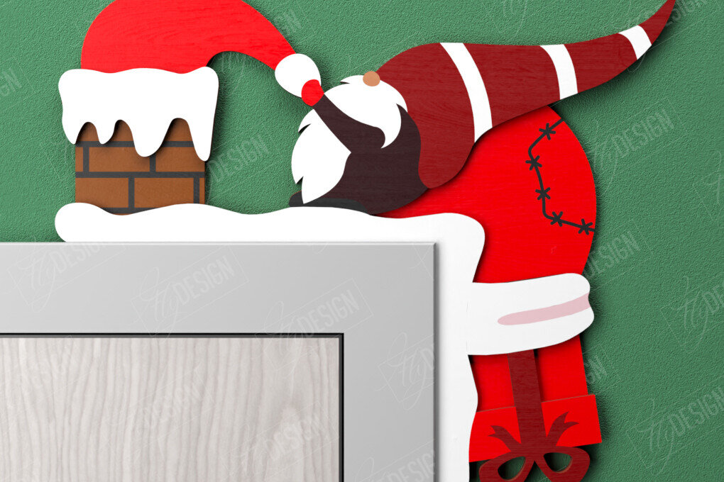 Σετ των 2 Intra απο ξύλο plywood 3mm-4mm πάχος Χριστουγεννιάτικες γωνίες πόρτας | Πινακίδα πόρτας | CNC Δίασταση 15x15 cm INTRAFABR-107188839