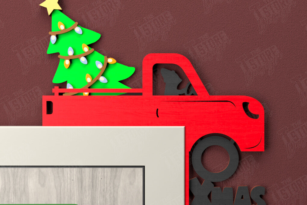 Σετ των 2 Intra απο ξύλο plywood 3mm-4mm πάχος Χριστουγεννιάτικες γωνίες πόρτας | Πινακίδα πόρτας | CNC Δίασταση 15x15 cm INTRAFABR-107424343