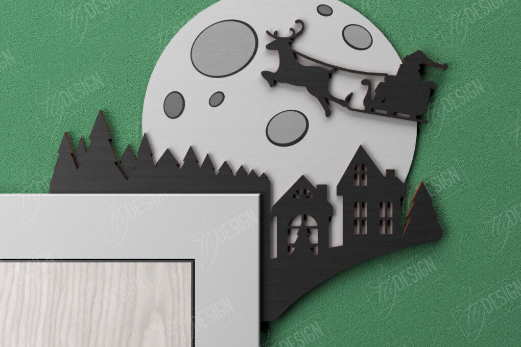 Σετ των 2 Intra απο ξύλο plywood 3mm-4mm πάχος Χριστουγεννιάτικες γωνίες πόρτας | Πινακίδα πόρτας | CNC Δίασταση 15x15 cm INTRAFABR-107188545