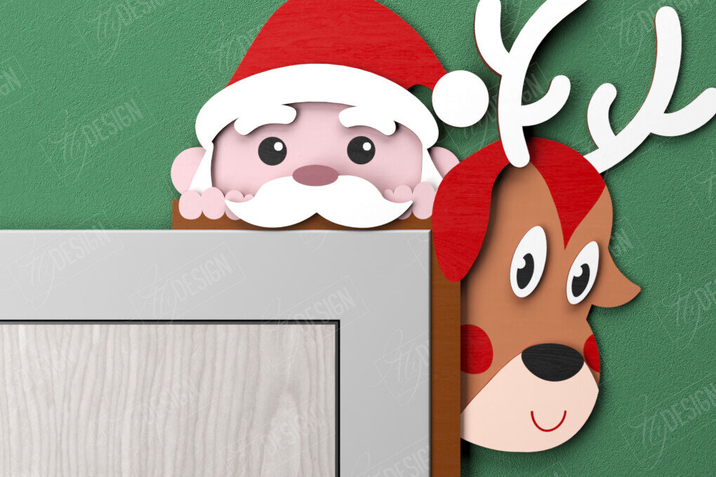 Σετ των 3 Intra απο ξύλο plywood 3mm-4mm πάχος Χριστουγεννιάτικες γωνίες πόρτας | Πινακίδα πόρτας | CNC Δίασταση 15x15 cm INTRAFABR-107188574