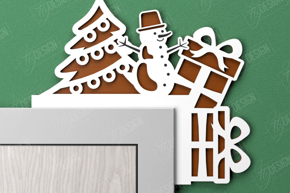 Σετ των 2 Intra απο ξύλο plywood 3mm-4mm πάχος Χριστουγεννιάτικες γωνίες πόρτας | Πινακίδα πόρτας | CNC Δίασταση 15x15 cm INTRAFABR-107188731