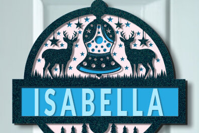 Σετ των 2 Intra απο ξύλο plywood 3mm-4mm πάχος Χριστουγεννιάτικη κρεμάστρα πόρτας 3D Δίασταση 15x15 cm INTRAFABR-74242814