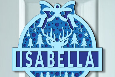 Σετ των 2 Intra απο ξύλο plywood 3mm-4mm πάχος Χριστουγεννιάτικη κρεμάστρα πόρτας 3D Δίασταση 15x15 cm INTRAFABR-74242808