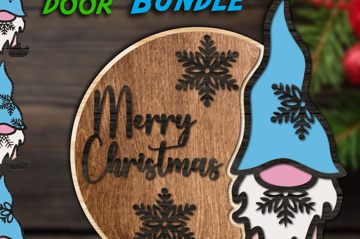 Intra απο ξύλο plywood 3mm-4mm πάχος Χριστουγεννιάτικη κρεμάστρα πόρτας Gnome Δίασταση 40x40 cm INTRAFABR-40268298