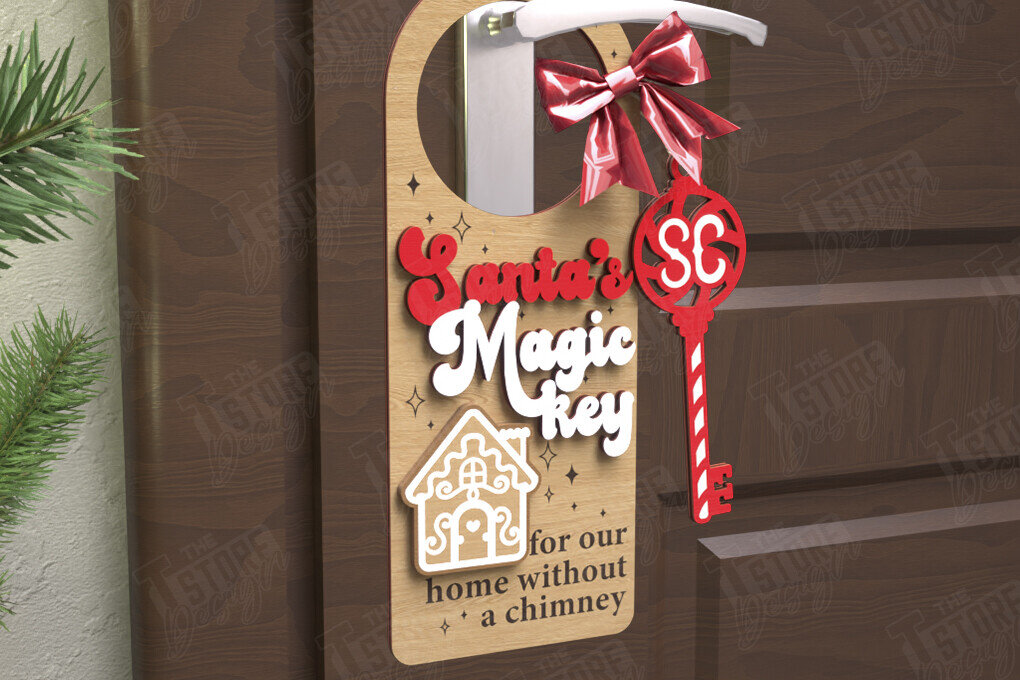 Intra απο ξύλο plywood 3mm-4mm πάχος Χριστουγεννιάτικη κρεμάστρα πόρτας | Διακόσμηση διακοπών Δίασταση 15x15 cm INTRAFABR-110596630