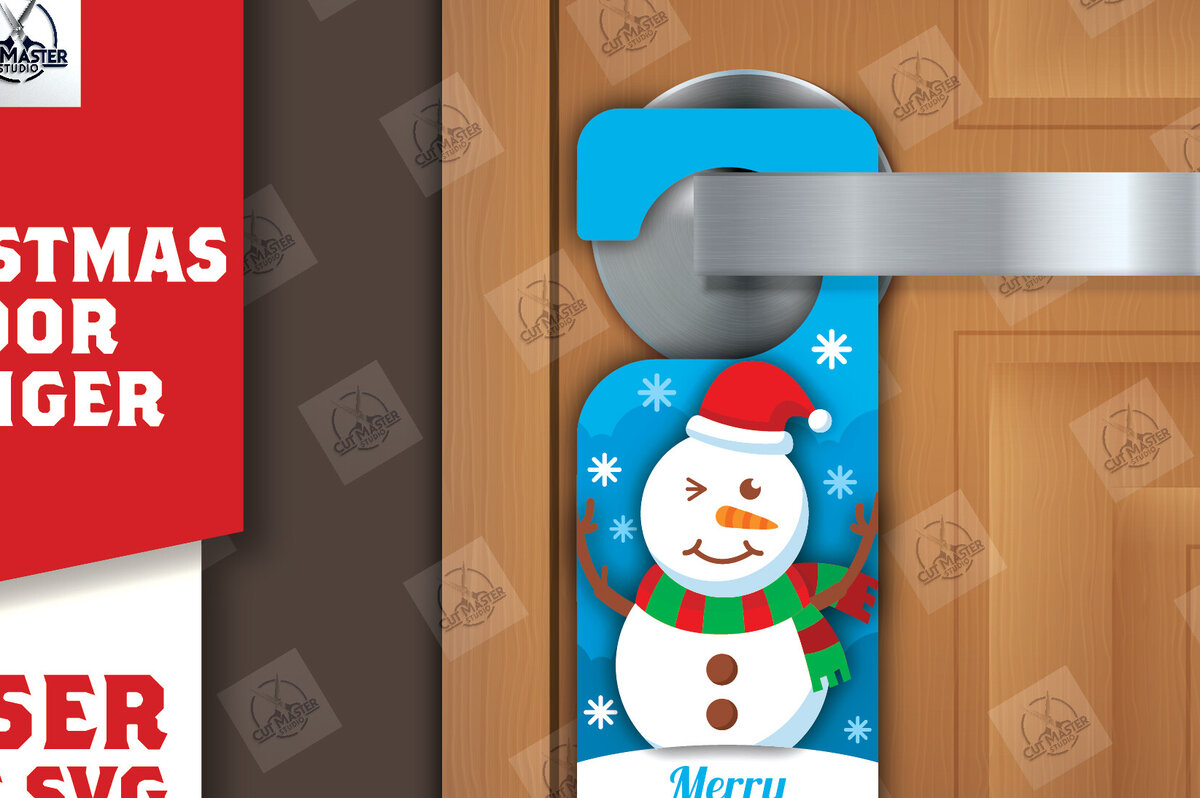 Σετ των 2 Intra απο ξύλο plywood 3mm-4mm πάχος Χριστουγεννιάτικη κρεμάστρα πόρτας Δίασταση 15x15 cm INTRAFABR-110858508