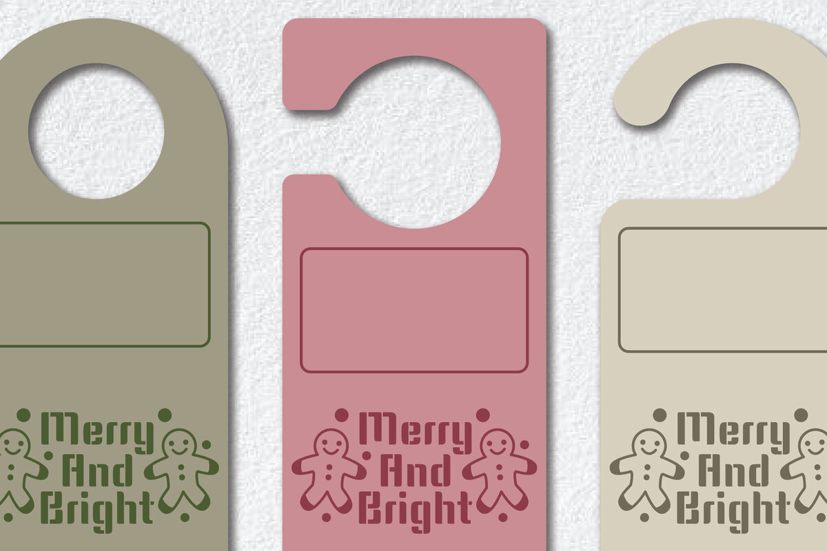 Σετ των 2 Intra απο ξύλο plywood 3mm-4mm πάχος Χριστουγεννιάτικο Κρεμάστρες Πόρτας Πρότυπο Δίασταση 15x15 cm INTRAFABR-111786477