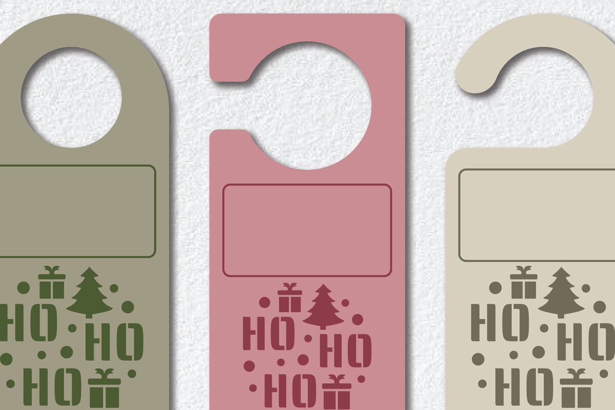 Σετ των 2 Intra απο ξύλο plywood 3mm-4mm πάχος Χριστουγεννιάτικο Κρεμάστρες Πόρτας Πρότυπο Δίασταση 15x15 cm INTRAFABR-111786024