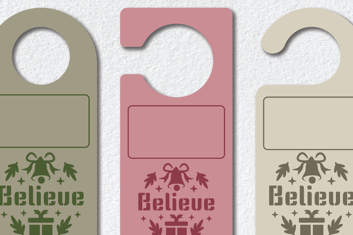 Σετ των 2 Intra απο ξύλο plywood 3mm-4mm πάχος Χριστουγεννιάτικο Κρεμάστρες Πόρτας Πρότυπο Δίασταση 15x15 cm INTRAFABR-111786044