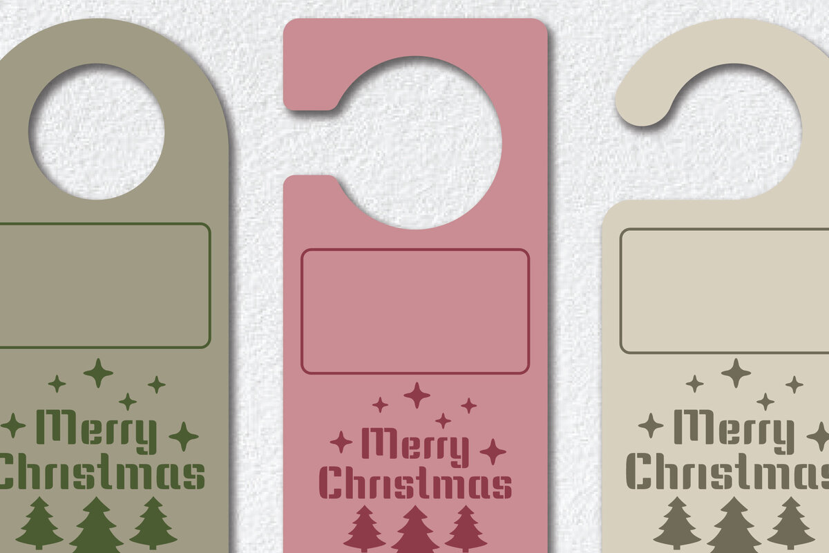 Σετ των 2 Intra απο ξύλο plywood 3mm-4mm πάχος Χριστουγεννιάτικο Κρεμάστρες Πόρτας Πρότυπο Δίασταση 15x15 cm INTRAFABR-111786057