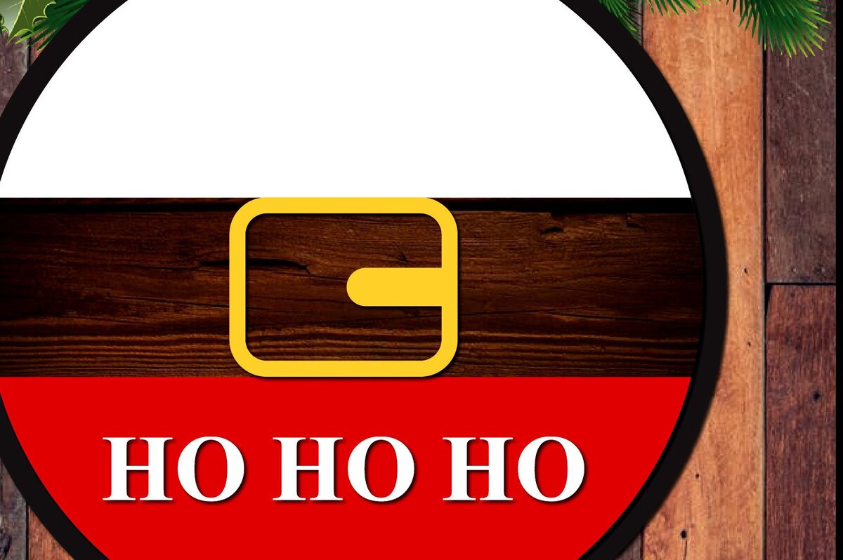 Σετ των 2 Intra απο ξύλο plywood 3mm-4mm πάχος Χριστουγεννιάτικη πινακίδα πόρτας Ho Ho Ho Δίασταση 15x15 cm INTRAFABR-37838847