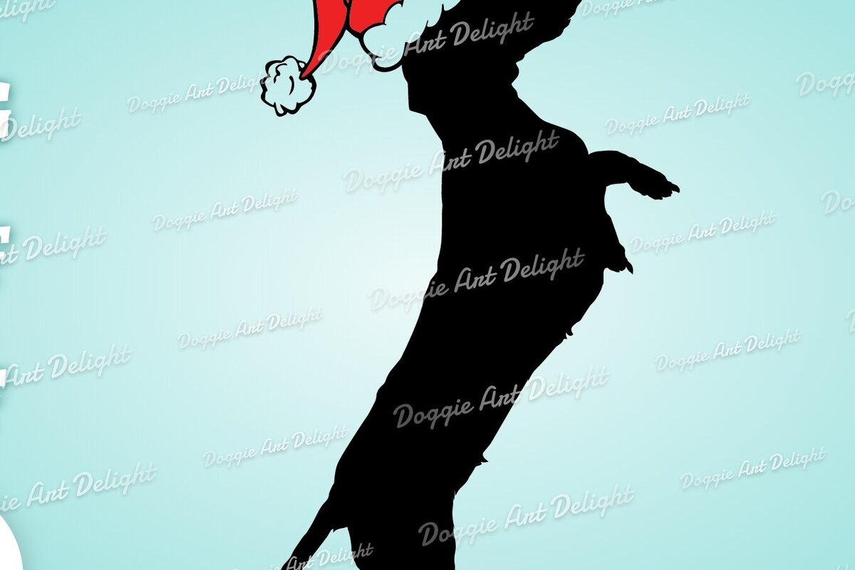 Σετ των 2 Intra απο ξύλο plywood 3mm-4mm πάχος Christmas Doxie στο Santa Hat Clipart Δίασταση 15x15 cm INTRAFABR-83108450