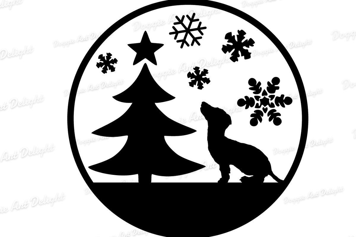 Σετ των 3 Intra απο ξύλο plywood 3mm-4mm πάχος Χριστουγεννιάτικο Στολίδι Doxie Cut Δίασταση 8x8 cm INTRAFABR-85332716